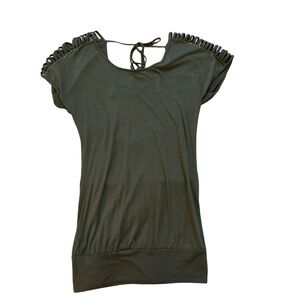 Dots Olive Short Sleeve Top